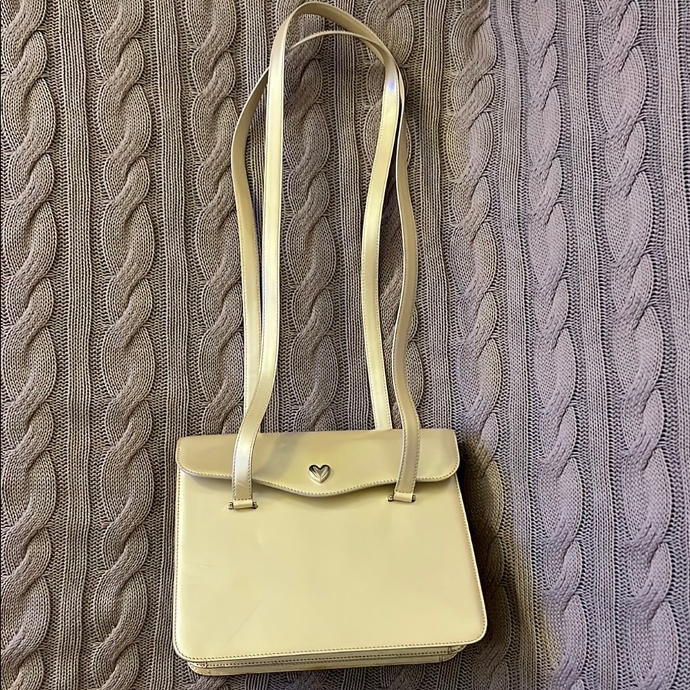 Moschino Yellow Shoulder Bag with Textured Design